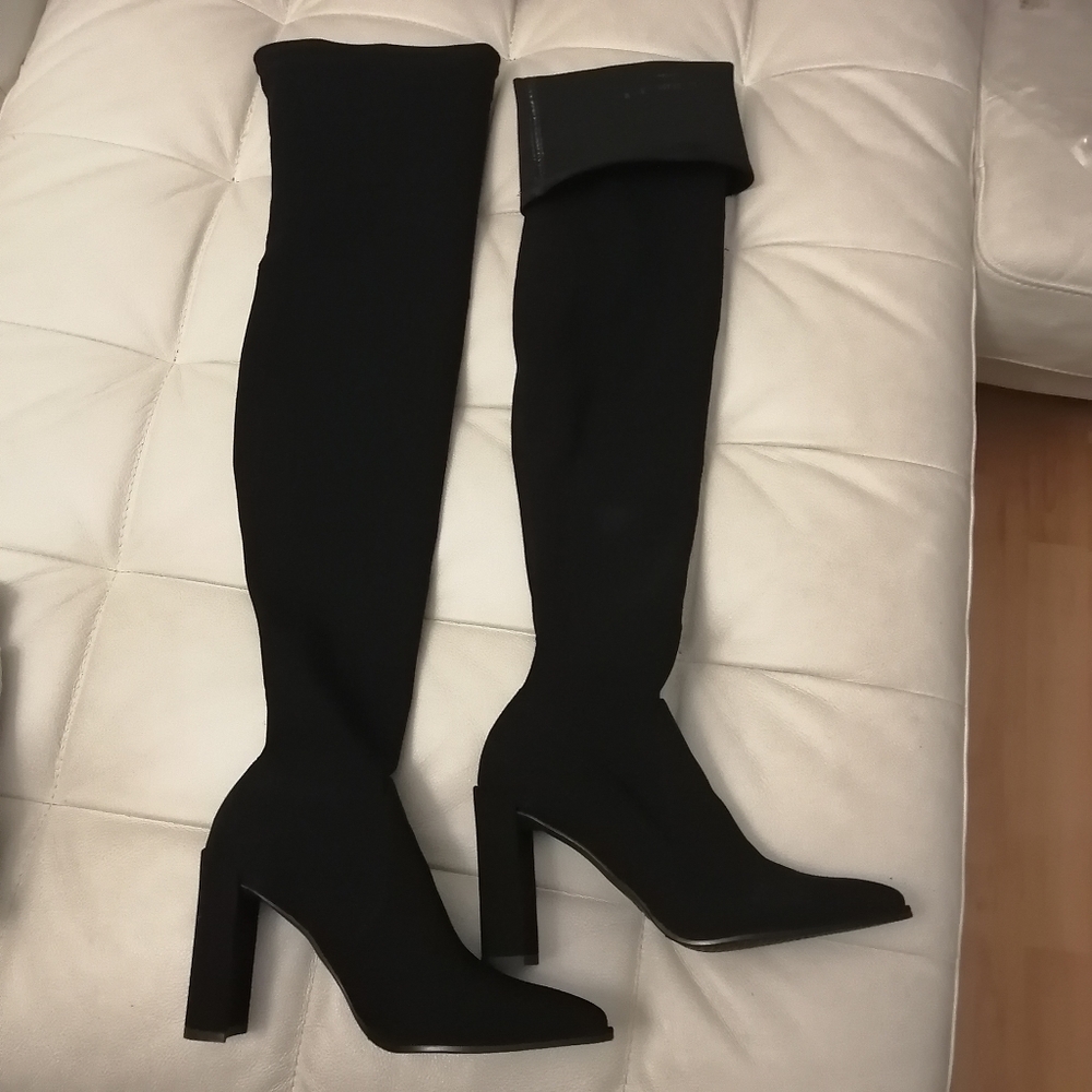Stuart Weitzman HiChamp Over the Knee Black Boots